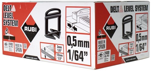 Rubi Delta Level Systeem Clips | Dikte 0,5 mm | Hoogte 3-12 mm | 2400 stuks - 03932-3