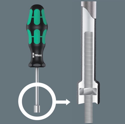 Wera 395 Dopschroevendraaier Holle Schacht, 1/2 duim x 80 mm - 1 stuk(s) - 05029507001-2