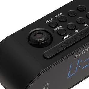 Enzo Denver Wekkerradio met projectie LED zwart - 8140220-3