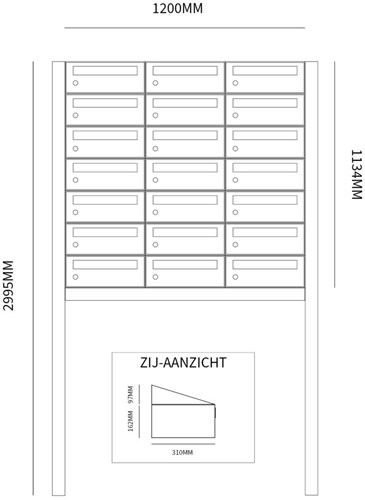 Allux Hive Set 3-Breed, 7-Hoog Op Statief Zwart - 40030070_3x7s-2
