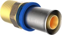 Kirchhoff Messing overgangsstuk, blank, 20 mm x 3/4"ET, persfitting voor meerlagenbuis - 988712355