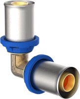 Kirchhoff Messing aansluithoek 90°, blank, 20 mm, persfitting voor meerlagenbuis - 988714255