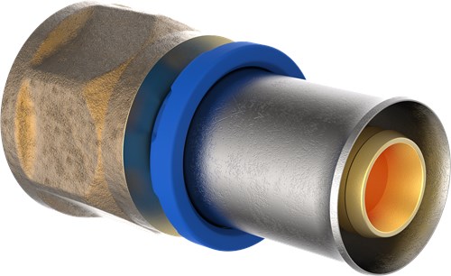 Kirchhoff Messing overgangsstuk, blank, 26 mm x 3/4"IT, persfitting voor meerlagenbuis - 988713455