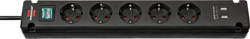 Brennenstuhl Bremounta stekkerdoos met USB 5-voudig zwart 3m H05VV-F 3G1,5 met schakelaar - 1150660315
