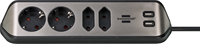 Brennenstuhl brennenstuhl®estilo hoekaansluitdoosstrook met USB laadfunctie 4-weg 2x b eschermend contactdoos & 2 - 1153590410