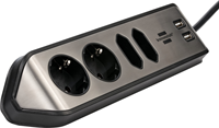 Brennenstuhl brennenstuhl®estilo hoekaansluitdoosstrook met USB laadfunctie 4-weg 2x b eschermend contactdoos & 2 - 1153590410-3
