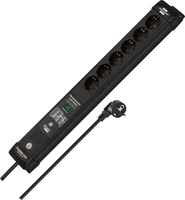 Brennenstuhl Premium-Line WiFi contactdoosstrook | overspanningsbeveiliging | 6-voudig | 1,8m | zwart | H05VV-F 3G1,5 | 26,000A - 1951160611