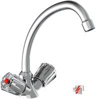 Schutte DUO MIX II tweegreepskraan keuken | lage druk | chroom 47900