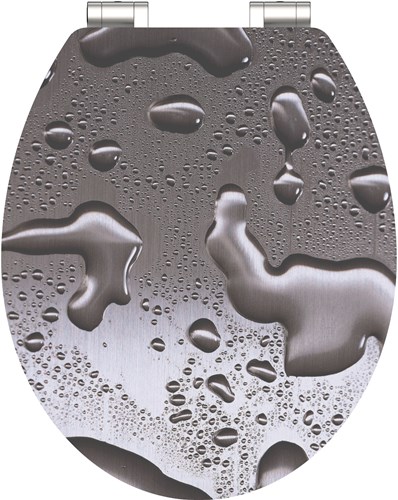 Schutte MDF High Gloss WC-bril GREY STEEL met soft-close 80523