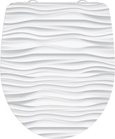 Schutte Duroplast High Gloss WC-bril WHITE WAVE met soft-close en quick-release
 - 82584 82584