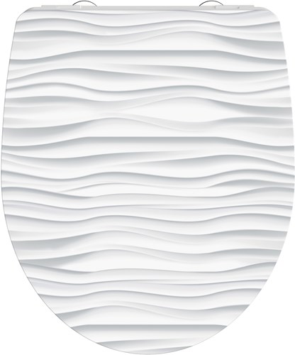 Schutte Duroplast High Gloss WC-bril WHITE WAVE met soft-close en quick-release
 - 82584 82584