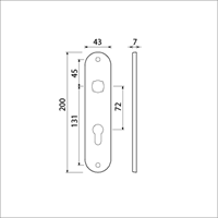AMI Langschild 200/1/7 Profielcilinder 72 Irox Archi-Design - 620116-2