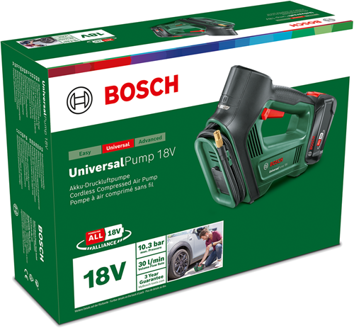 Bosch Luchtpomp Universal Pump 18V | 1 x 2,0 Ah accu + lader - 0603947101-2