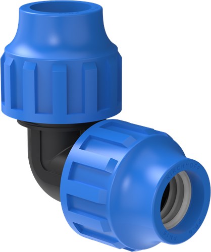 Kirchhoff PP aansluithoek 90°, 20 mm, klemkoppeling voor HDPE - 984845117