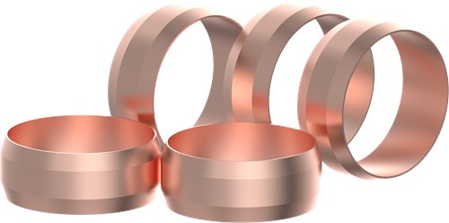 Kirchhoff Koperen klemring, blank, 12 mm, klemkoppeling voor koperen buis (5x) - 989461217