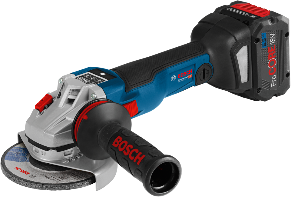 Bosch Blauw GWS 18V-10 P Accu Haakse Slijper | 125 mm | 2 x 5.0 Ah accu lader | In L-Boxx - 06019J4101