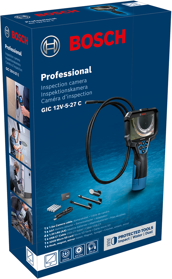 Bosch Blauw GIC 12V-5-27 C Professional Inspectiecamera | Zonder accu en lader | In L-Boxx