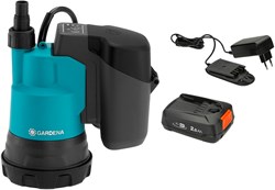 Gardena 2000/2 Clear 18V P4A Set | Accu dompelpomp 18V (1x 2.5Ah accu + lader) - 14600-20