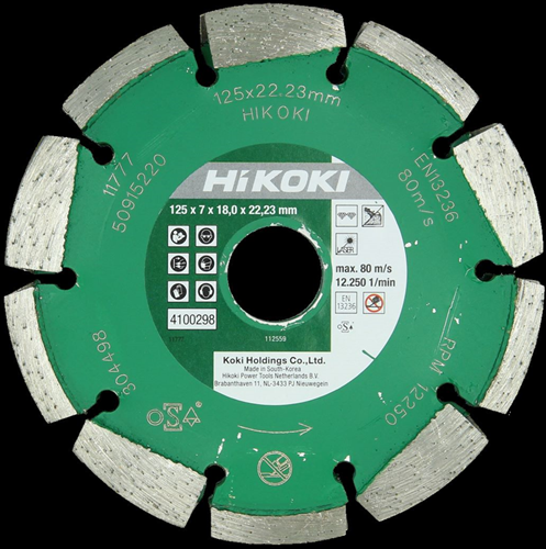Hikoki Accessoires Diamantzaagblad |125x22,2x7 | T=18 universeel - 4100298