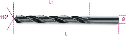 Beta metaal spiraalboor hss 1 mm afbeelding