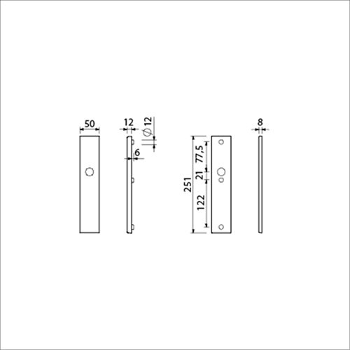 AMI Veiligheidsbeslag 251/50 Buiten en Binnen Blind F2 Deurdikte 38/42 Mm - 800101-2