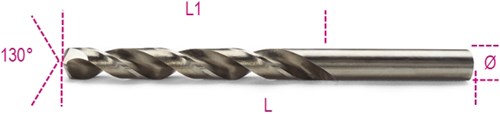 Beta Spiraalboren, korte uitvoering HSS-CO 8% volledig geslepen 415 6,00 - 004150100