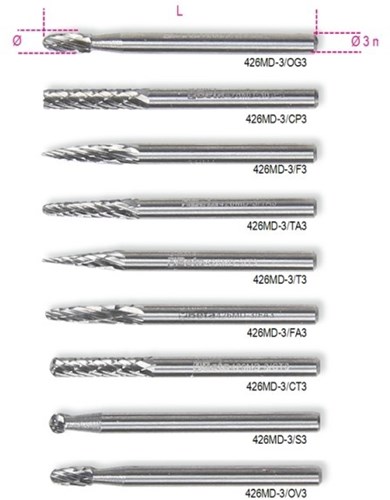 Beta 426MD-3/OV3 Mini hardmetalen frezen - 004260331 004260331