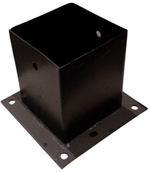 Waelbers Paalhouder op plaat 91mm zwart - 1 Stuk(s) - 428327.99