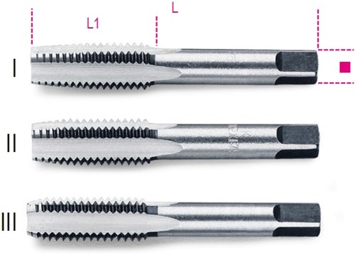Beta Handtappen, grove spoed, metrische draad verchroomd staal 430 22 - 004300022