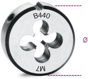 Beta Snijplaten, grove spoed, metrische draad, verchroomd staal 440 6 - 004400006