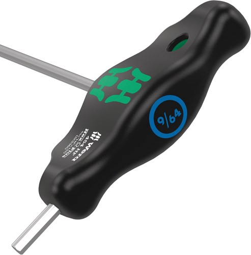 Wera 454 HF T-greep zeskant-schroevendraaier Hex-Plus met vasthoudfunctie, inch, 5/32" x 150 mm - 05023361001-2