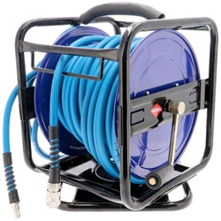 Airpress Luchtslanghaspel hybride polymeer | vloermodel | 1/4" buitendraad | 8 x 12 mm 30 m | 15 bar - 46573
