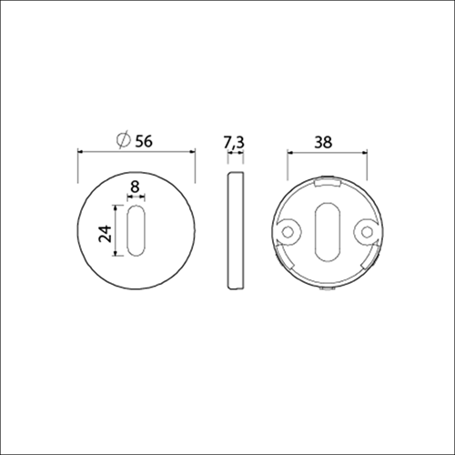 AMI Klik Rozet Rond Slg Irox (Rvs Look) - 620301-2