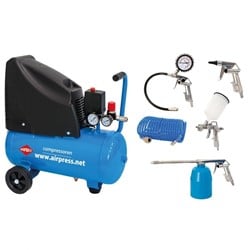 Airpress  HLO 215-25 | Compressor | met 6-delige set | 215 l/min | 24 liter  - 48140