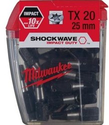 Milwaukee Accessoires Shockwave IR TX 20 x 25 mm (25 stuks) - 4932430875