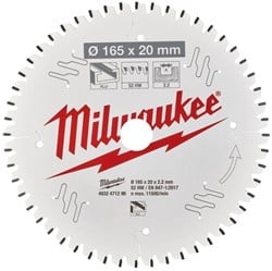 Milwaukee Accessoires Cirkelzaagblad P Alu165x20x2,2x52TF neg. - 4932471296