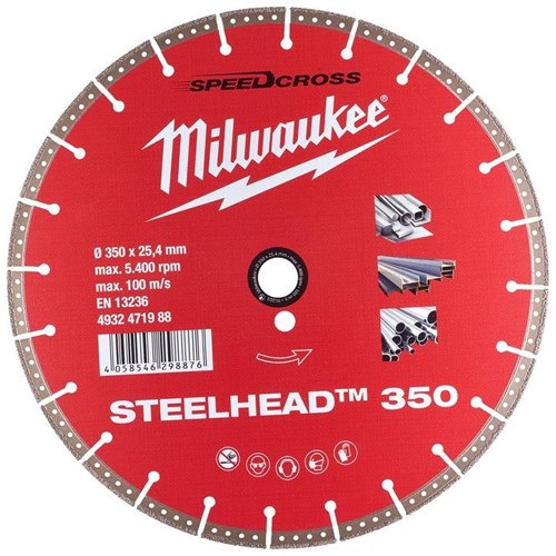 Milwaukee Accessoires DIAMOND CUTT.WHEEL DiaBl DH STEELHEAD 350 - 1 pc - 4932471988