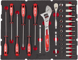 Milwaukee Accessoires 1/4" Ratel, Dop, Schroevendraaier en Moersleutel Set PACKOUT Foam Inlay 35-delig - 4932480717