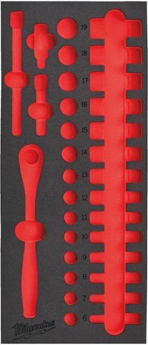 Milwaukee Empty 32 pc 3/8" Ratchet and Socket Set Foam Insert Lege Foam Inlay doppenset 3/8'' (32-delig) - 4932493663