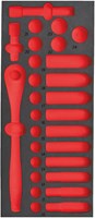 Milwaukee Empty 28 pc 1/2" Ratchet and Socket Set Foam Insert Lege Foam Inlay doppenset 1/2'' (28-delig) - 4932493664