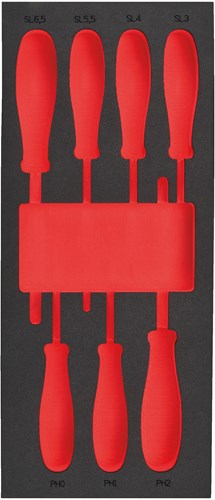 Milwaukee Empty 7 pc Screwdriver SL & PH Set Foam Insert Lege Foam Inlay schroevendraaier SL & PH Set (7 delig) - 4932493672