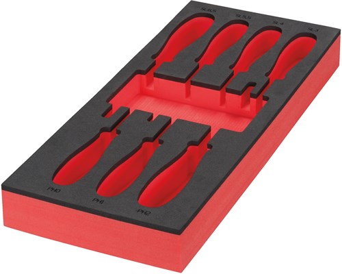 Milwaukee Empty 7 pc Screwdriver SL & PH Set Foam Insert Lege Foam Inlay schroevendraaier SL & PH Set (7 delig) - 4932493672-2