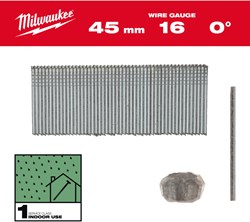 Milwaukee Afwerkspijker Gegalvaniseerd | 16G | 45mm | SC1 | 2500 stuks - 4932498315