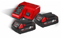 Milwaukee M18 NRG-202 - M18 B2 DUO Pack 18V 2.0Ah | 18V (2x 2.0Ah accu + lader) - 4933459213