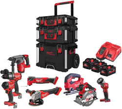 Milwaukee M18 FPP8E-553P Accu Powerpack 8-delig 18V 5.5Ah in PACKOUT Set - 4933499240