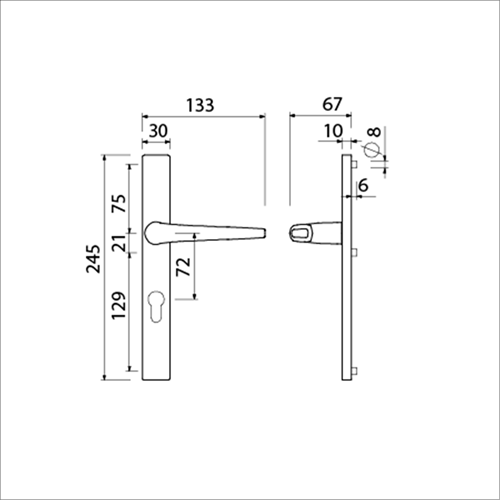 AMI Deurkruk 357 Vastdraaibaar 245/30 Profielcilinder 72 M5 F-1 - 511641-2