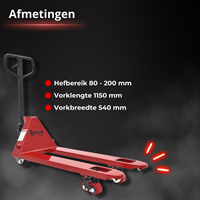 Weldon Palletwagen Quicklift | 2500KG | 1150 mm | Polyurethaan | Enkelvoudig - QRPE-Q-3