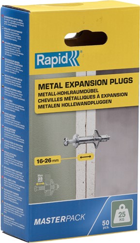 Rapid Hollewandpluggen | Ø8x46 | 16 - 26 mm plaatdikte | 25 kg draagkracht - 5001561