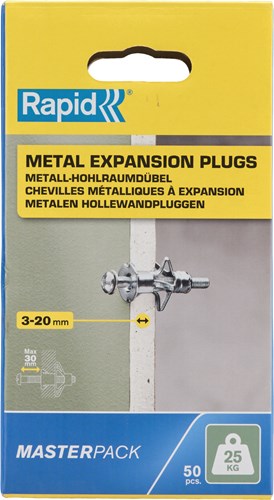 Rapid Hollewandpluggen | Ø8x46 | 16-26 mm plaatdikte | 25 kg draagkracht - 5001562-2