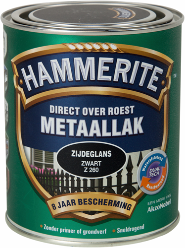 Hammerite Metaallak Zijdeglans | Zwart | Z260 | 750ml - 5093695